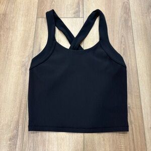 🌟ATHLETA🌟 RIB KNIT CRISS CROSS HORIZON TANK CAMISOLE BLACK SZ S